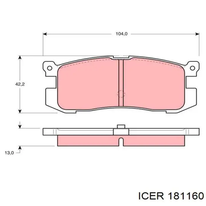 181160 Icer pastillas de freno traseras