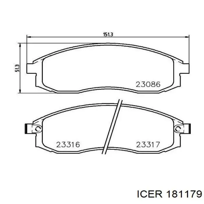 181179 Icer pastillas de freno delanteras