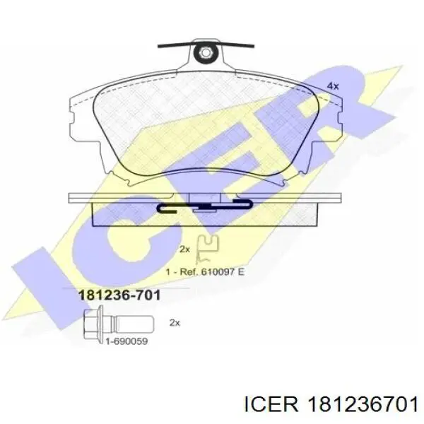 181236-701 Icer pastillas de freno delanteras