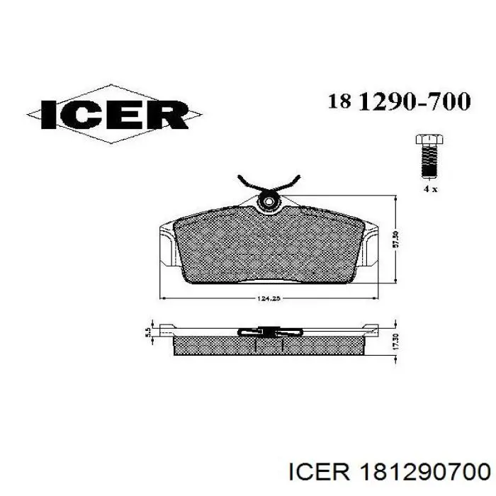 181290-700 Icer pastillas de freno delanteras