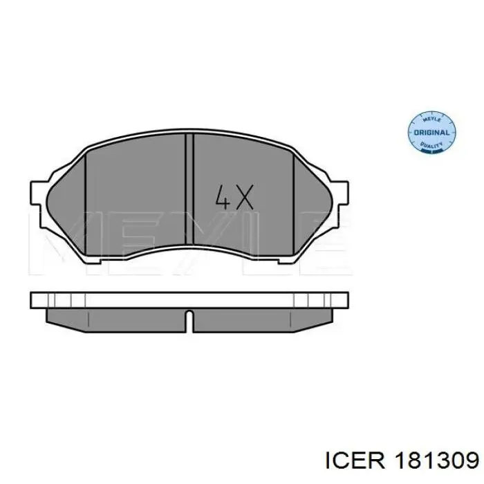 181309 Icer pastillas de freno delanteras