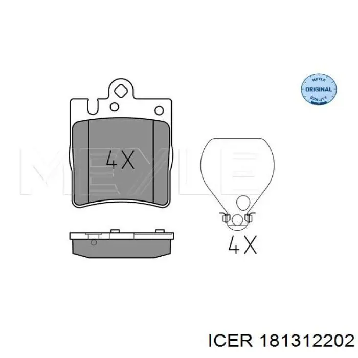 181312-202 Icer pastillas de freno traseras