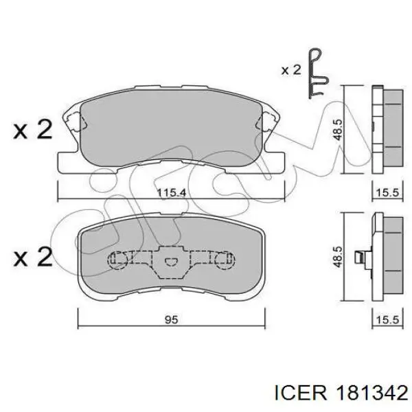 181342 Icer pastillas de freno delanteras