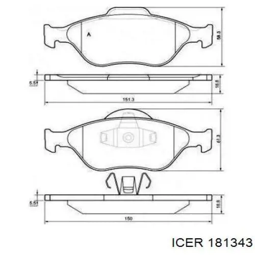 Pastillas de freno 181343 Icer