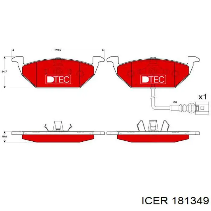 181349 Icer Pastillas delanteras