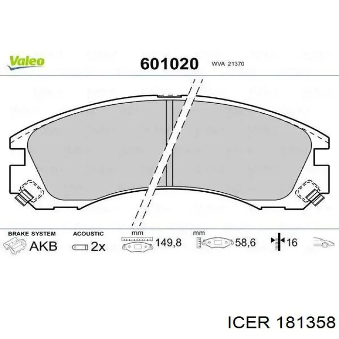 181358 Icer Pastillas delanteras