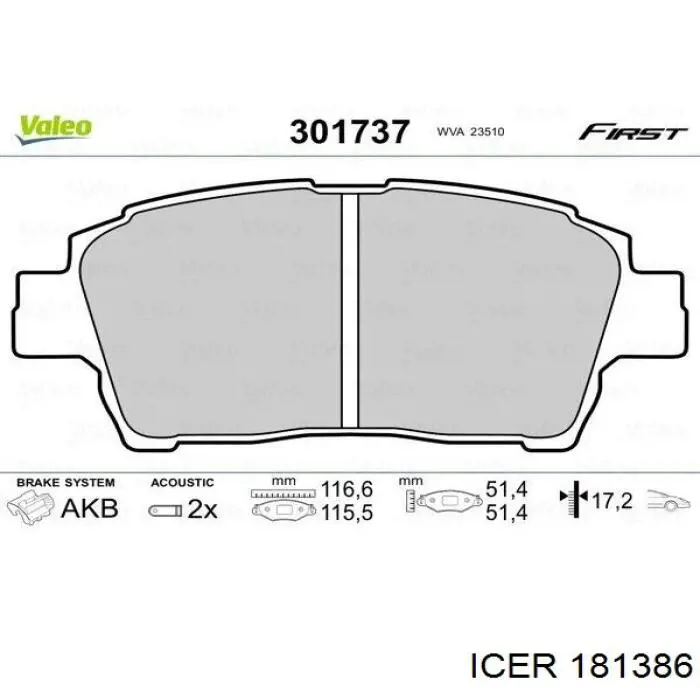 Pastillas de freno delanteras Toyota Prius NHW20