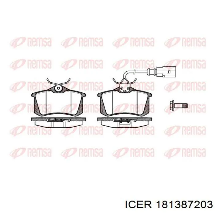 181387203 Icer pastillas de freno traseras