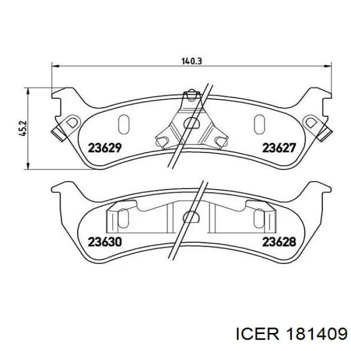 181409 Icer pastillas de freno traseras