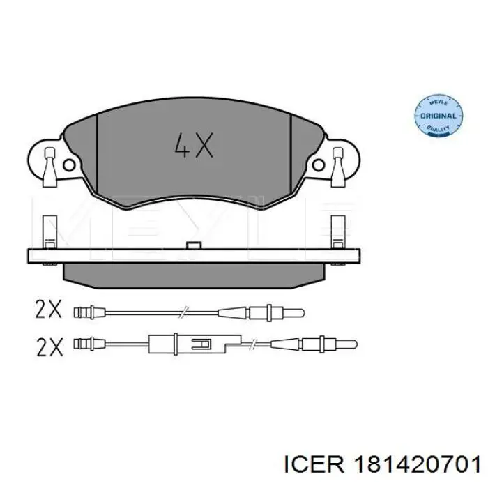 181420701 Icer pastillas de freno delanteras