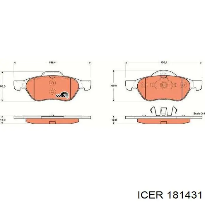 Comprar 181431 Icer Pastillas delanteras de freno