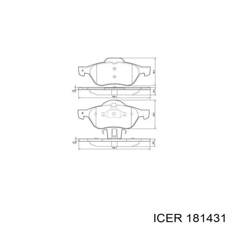 Pastillas de freno 181431 Icer