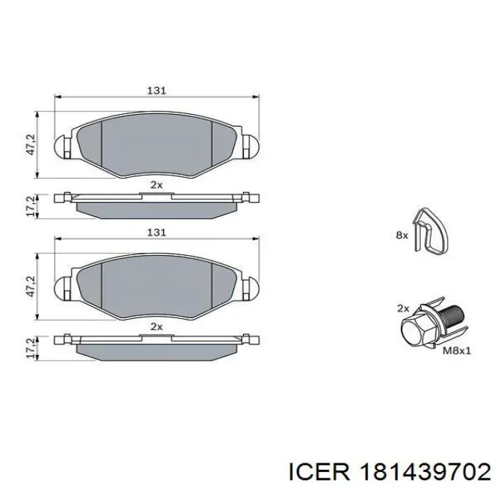 Pastillas freno delanteras Icer 181439702 precio, desde 22,93 EUR