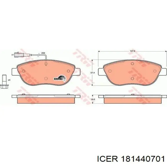 Pastillas freno delanteras Icer 181440701 precio, desde 25,12 EUR