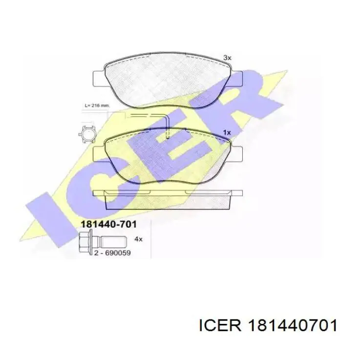 Pastillas de freno 181440701 Icer