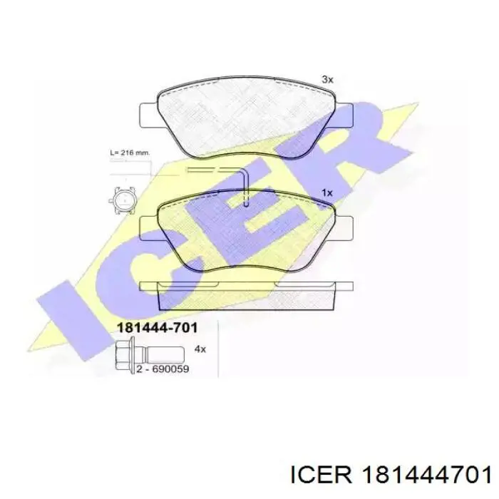 Pastillas de freno 181444701 Icer