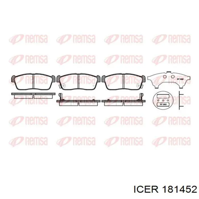 181452 Icer pastillas de freno delanteras