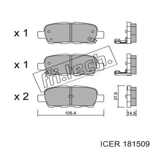 181509 Icer pastillas de freno traseras