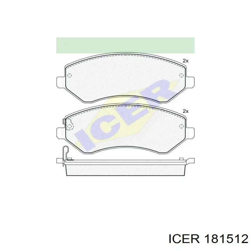 181512 Icer pastillas de freno delanteras