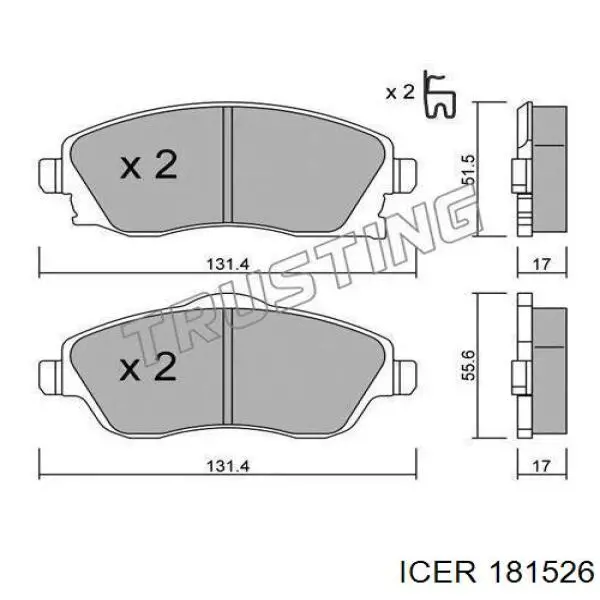 Pastillas de freno delanteras Opel Corsa F08, F68