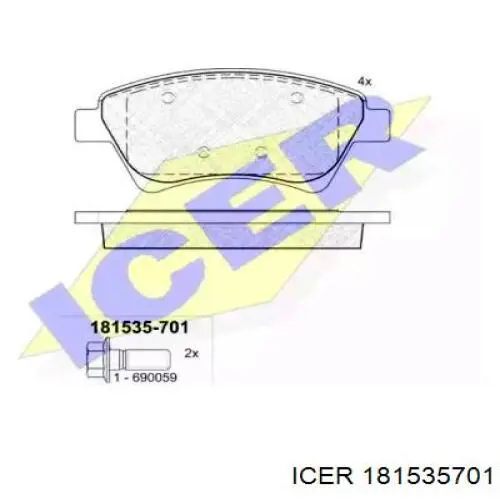 181535701 Icer Pastillas delanteras