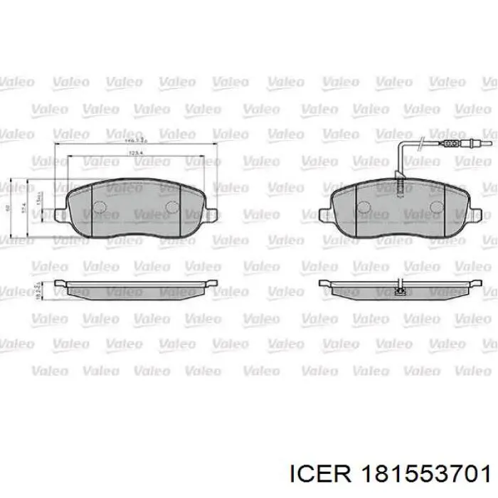 Pastillas de freno 181553701 Icer