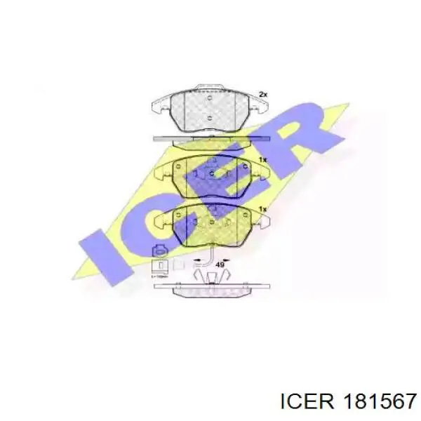 Comprar 181567 Icer Pastillas delanteras de freno