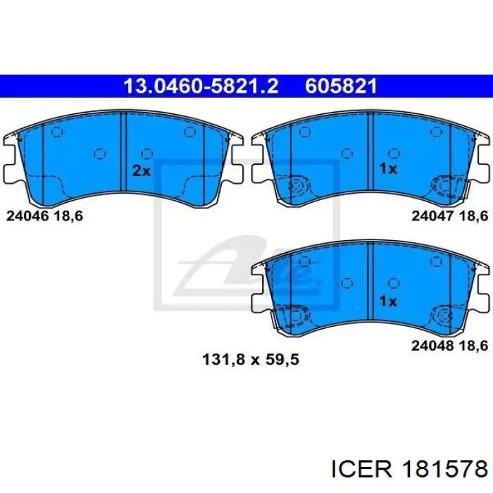 181578 Icer pastillas de freno delanteras