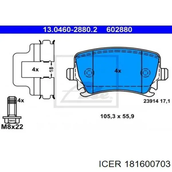 Pastillas traseras de freno Icer 181600703 precio, desde 19,87 EUR