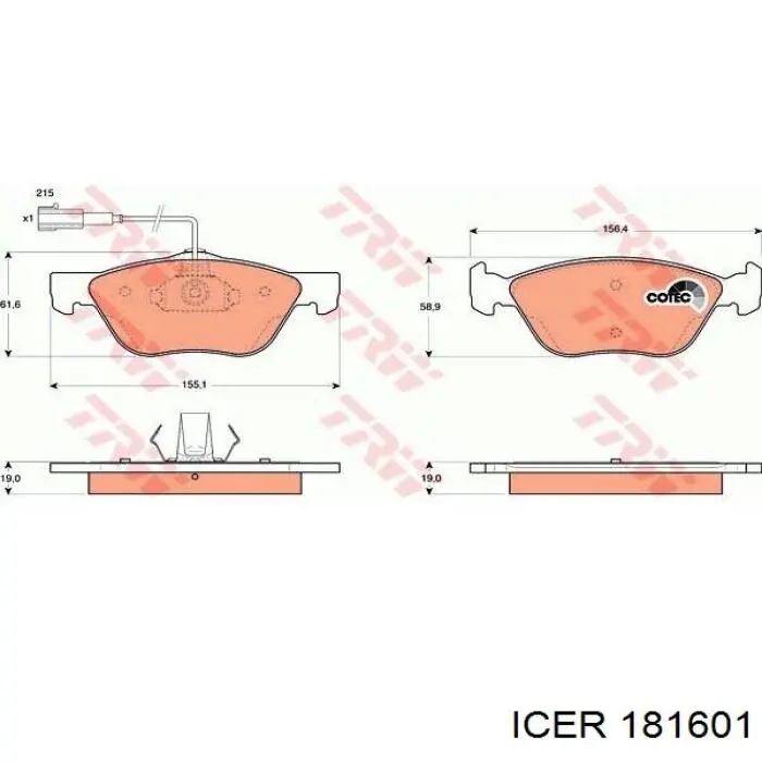 Pastillas de freno delanteras Alfa Romeo 156 932
