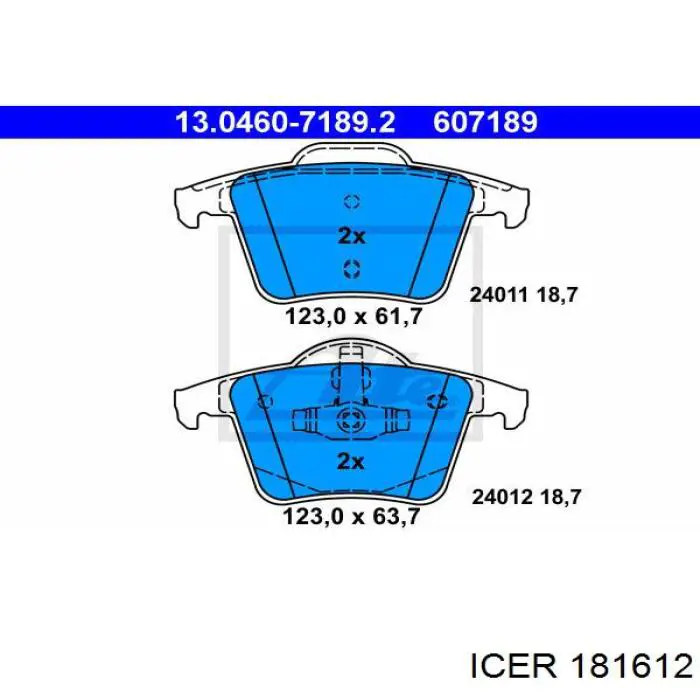 181612 Icer pastillas de freno traseras