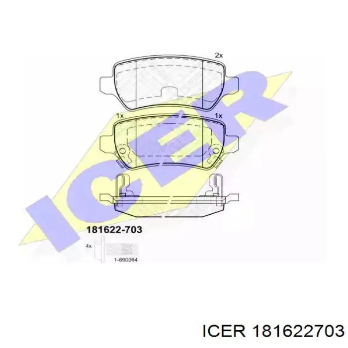 181622703 Icer Pastillas freno traseras