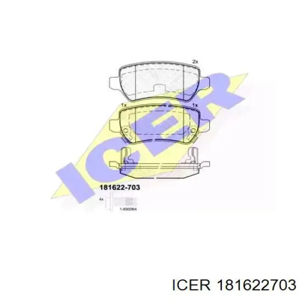 181622-703 Icer pastillas de freno traseras