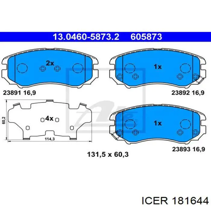 Pastillas freno delanteras Icer 181644 precio, desde 25,91 EUR