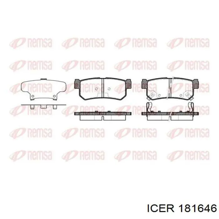 Pastillas de freno traseras 181646 Icer