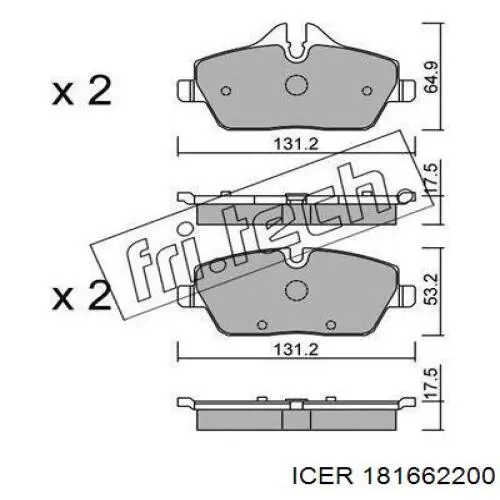 181662-200 Icer pastillas de freno delanteras