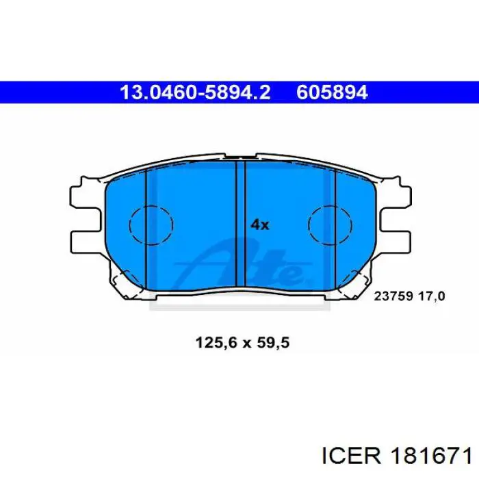 181671 Icer pastillas de freno delanteras