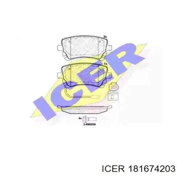 181674-203 Icer pastillas de freno traseras