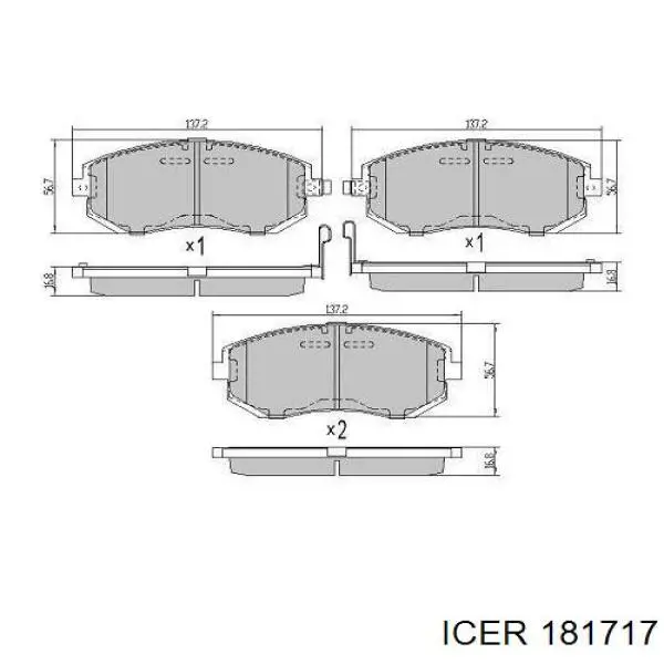 Comprar 181717 Icer Pastillas delanteras de freno