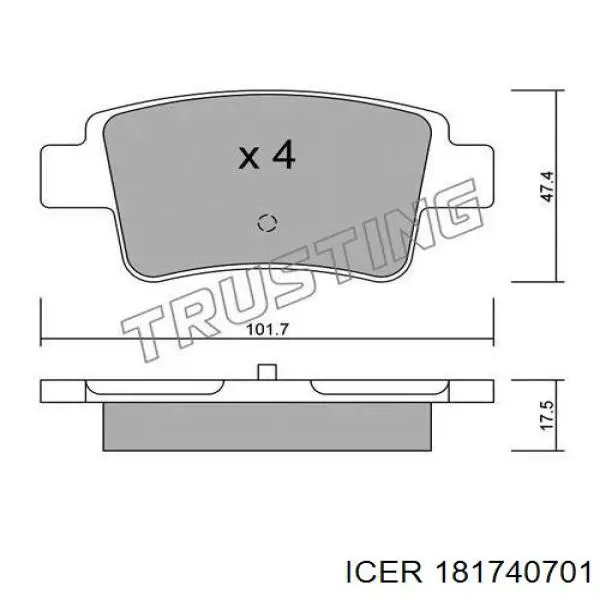 181740701 Icer pastillas de freno traseras