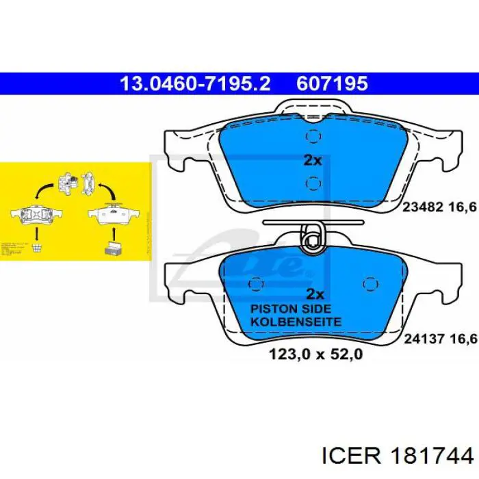 181744 Icer pastillas de freno traseras