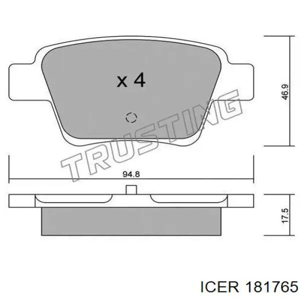 181765 Icer pastillas de freno traseras