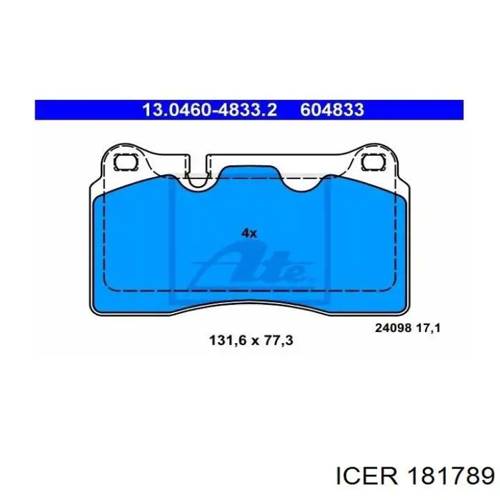 Pastillas de freno 181789 Icer