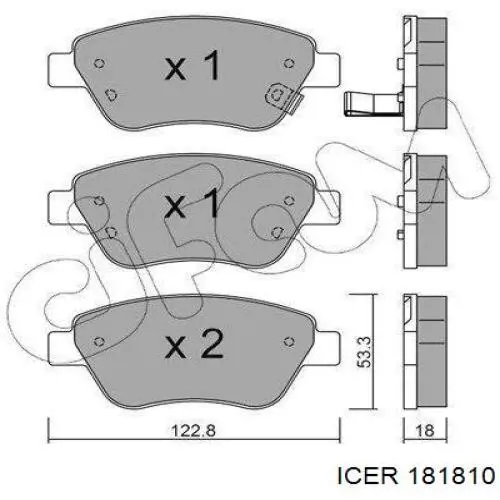 181810 Icer Pastillas delanteras