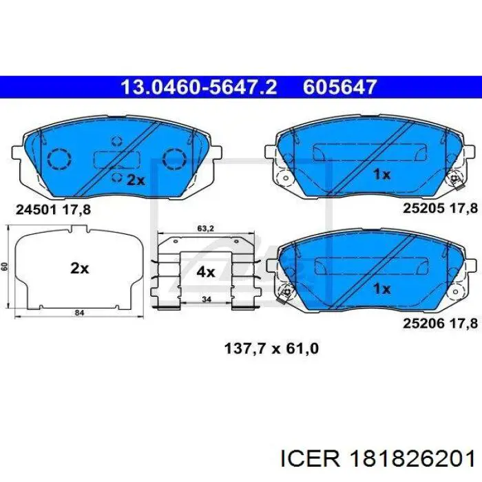 Pastillas de freno 181826201 Icer