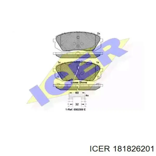 181826201 Icer Pastillas delanteras