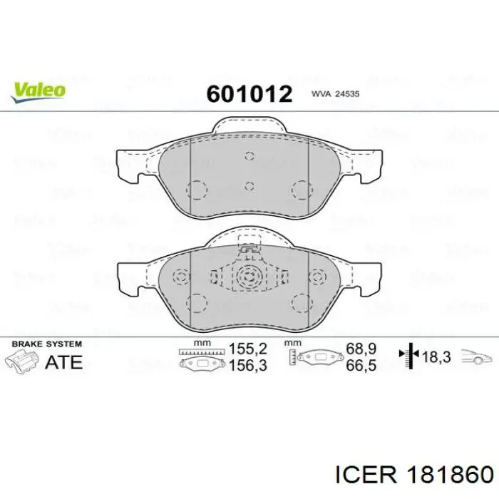 Pastillas de freno delanteras Renault Laguna 2 BG0, BG1