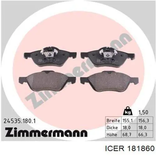 Pastillas de freno delanteras Renault Laguna 2 BG0, BG1