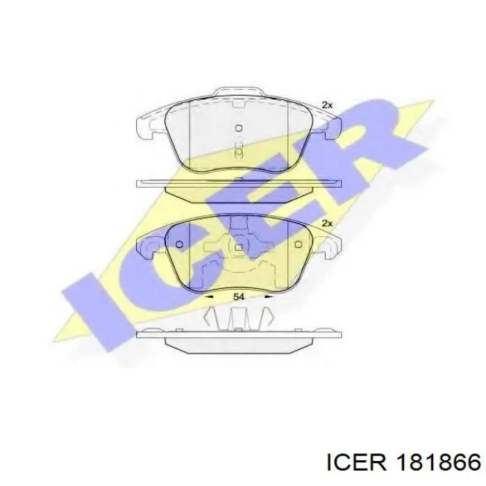 181866 Icer pastillas de freno delanteras