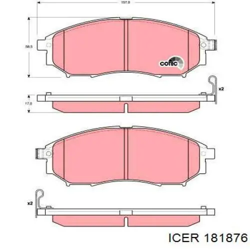 Pastillas de freno delanteras Nissan Navara D40M